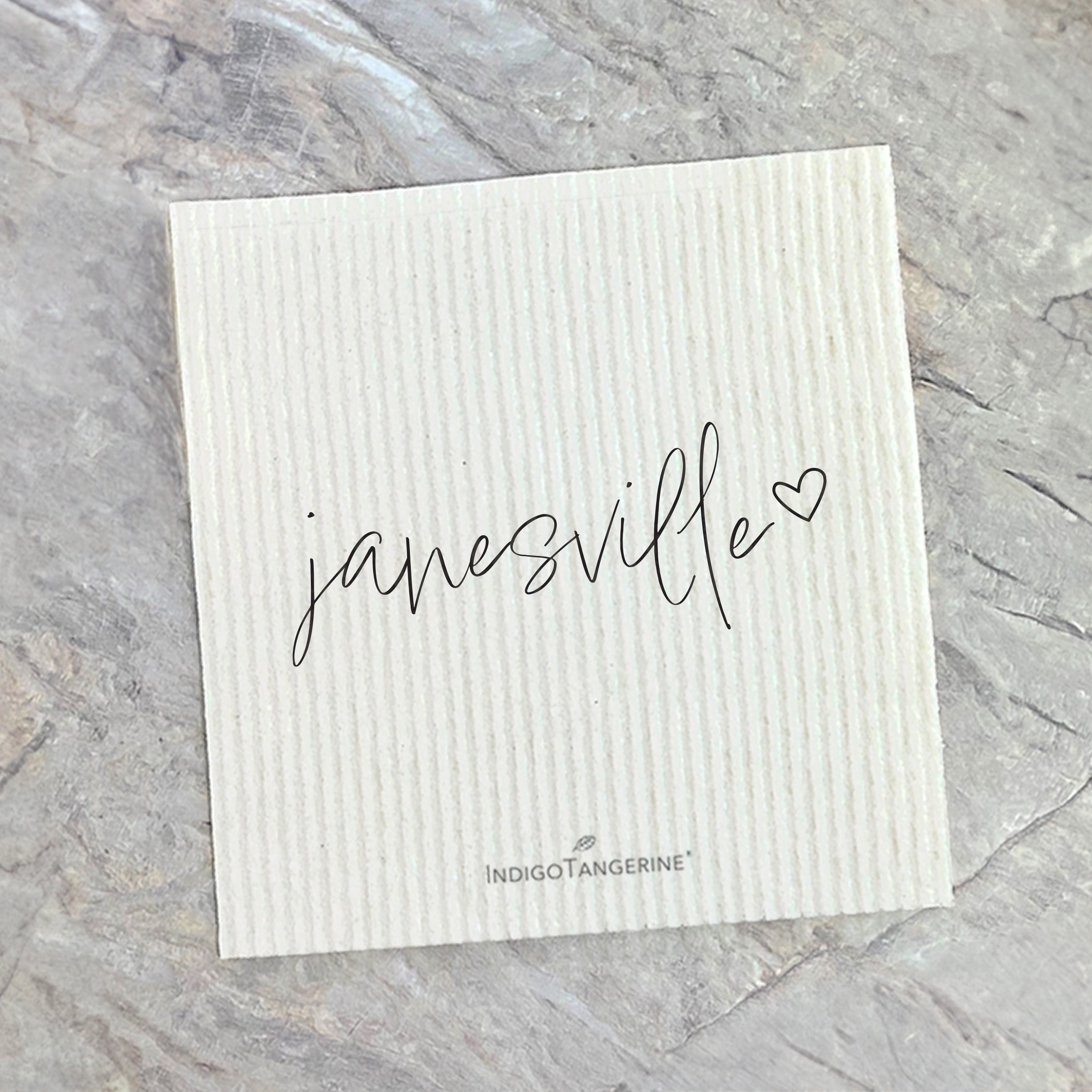 Cursive Heart - Custom Swedish Dish Cloth