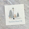 Painted Street Light - Custom Swedish Dish Cloth