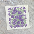 Purple Petunia Linocut - Custom Swedish Dish Cloth