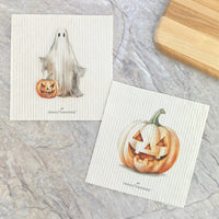 Watercolor Ghost, Pumpkins 2pk - Swedish Dish Cloth