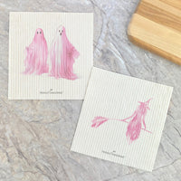 Pink Ghosts, Witch 2pk - Swedish Dish Cloth