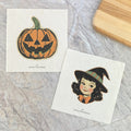 Retro Halloween Girl and Pumpkin - Halloween 2pk Swedish Dish Cloth