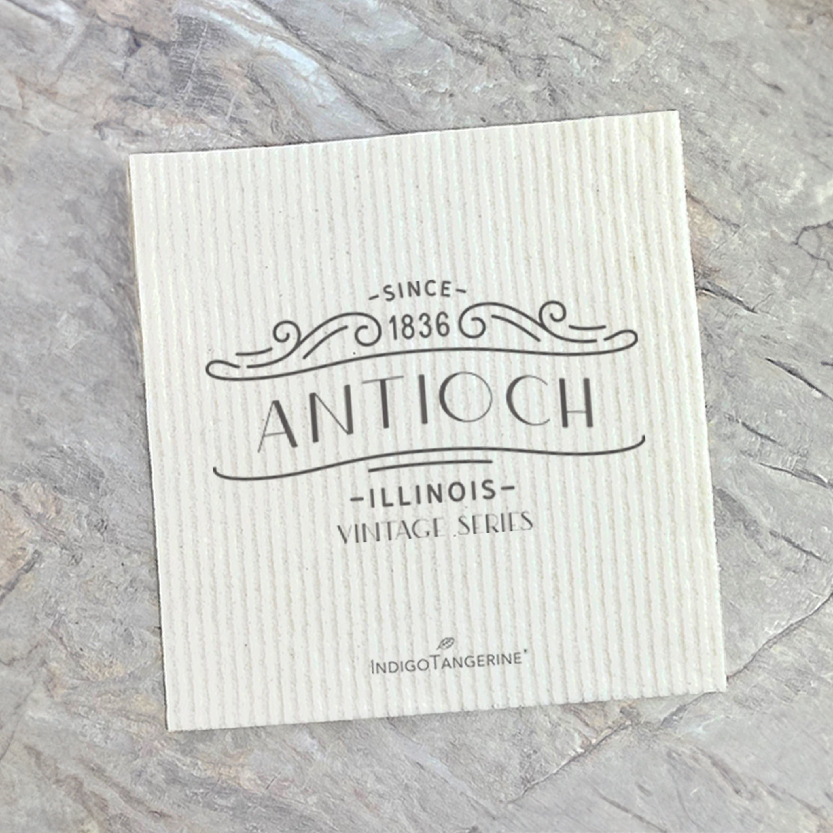 Vintage Marquee City State Est - Custom Swedish Dish Cloth