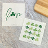 Love with Shamrock, Rows of Clovers 2pk - Swedish Dish Cloth