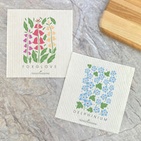 Foxglove, Delphinium (Garden Edition) 2pk - Swedish Dish Cloth