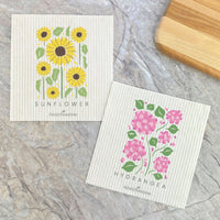 Hydrangea, Sunflower (Garden Edition) 2pk - Swedish Dish Cloth