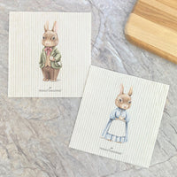 Fairytale Mr. and Ms. Rabbit 2pk - Swedish Dish Cloth