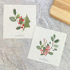 Watercolor Holly Branch, Sprig 2pk - Swedish Dish Cloth