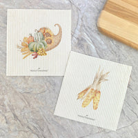 Fall Cornucopia, Flint Corn 2pk - Swedish Dish Cloth