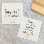 Harvest Blessings, Leaves are Falling 2pk - Swedish Dish Cloth
