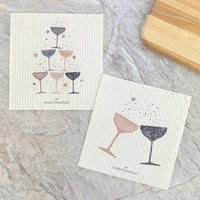 Champagne Toast, Pyramid  - 2pk Swedish Dish Cloth