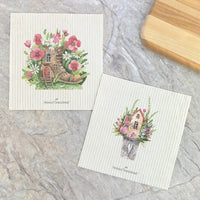 Spring Fairy Houses 2pk - Swedish Dish Cloth