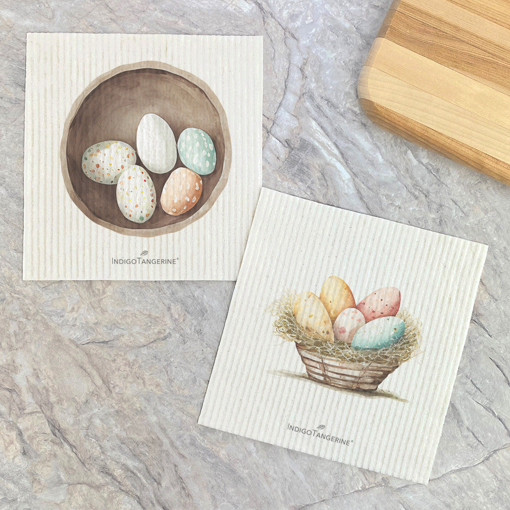 Eggs in Baskets  - 2pk Swedish Dish Cloth