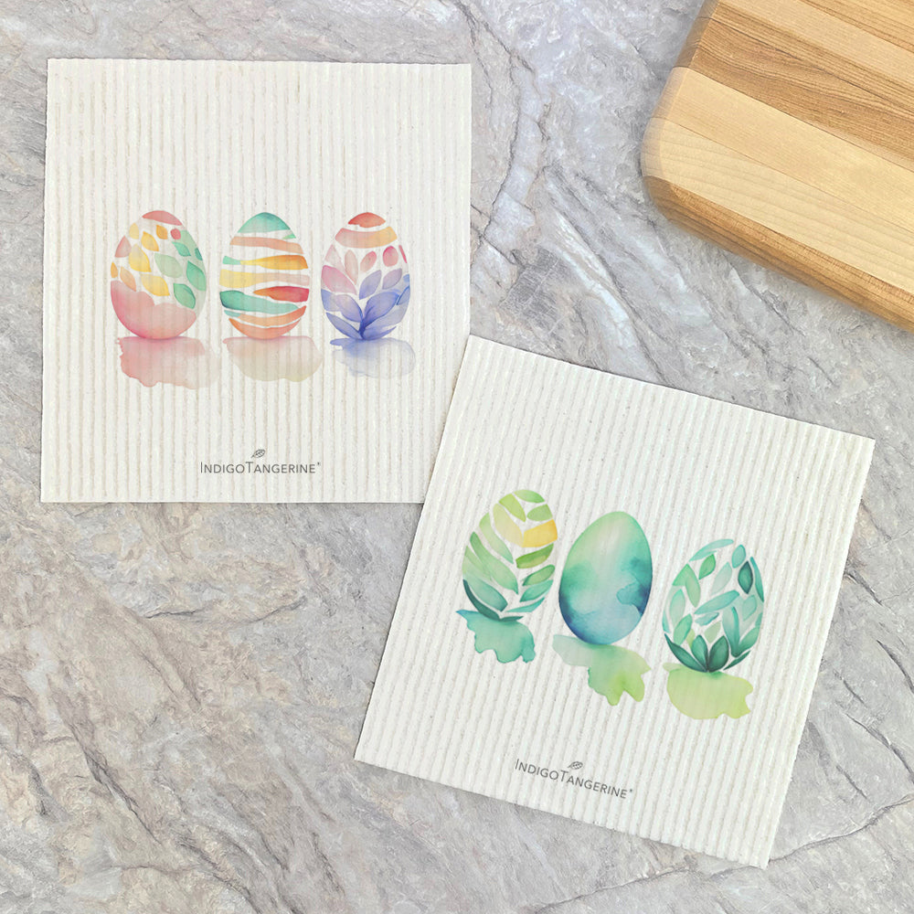 Watercolor Easter Eggs  - 2pk Swedish Dish Cloth