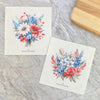 Patriotic Daisy and Rose Bouquet 2pk - Swedish Dish Cloth