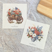 Vintage Patriotic Planter and Vase  - 2pk Swedish Dish Cloth