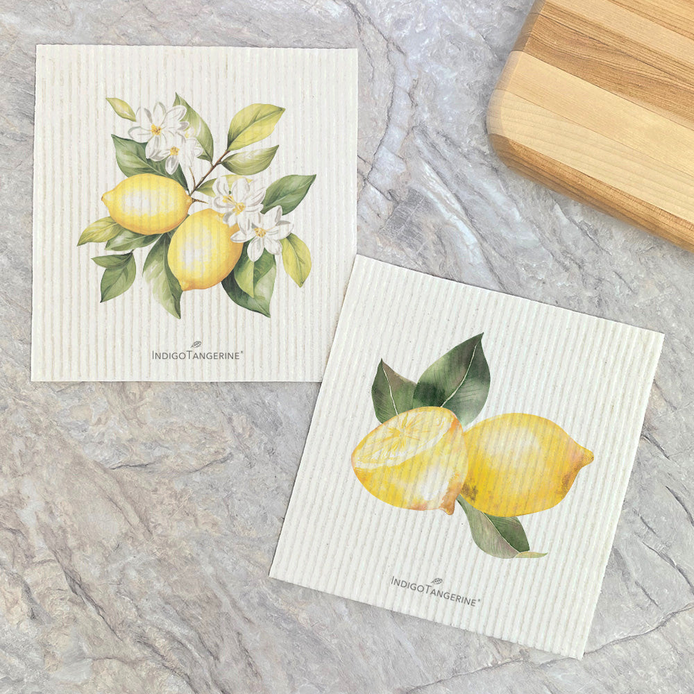 Set of Sliced Lemons  - 2pk Swedish Dish Cloth