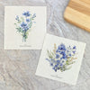 Set of Watercolor Indigo Flowers  - 2pk Swedish Dish Cloth