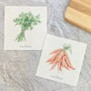 Watercolor Parsley & Carrots - 2pk Swedish Dish Cloth