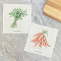 Watercolor Parsley & Carrots - 2pk Swedish Dish Cloth
