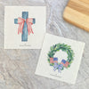 Blue Cross and Flag Wreath - Patriotic 2pk Swedish Dish Cloth
