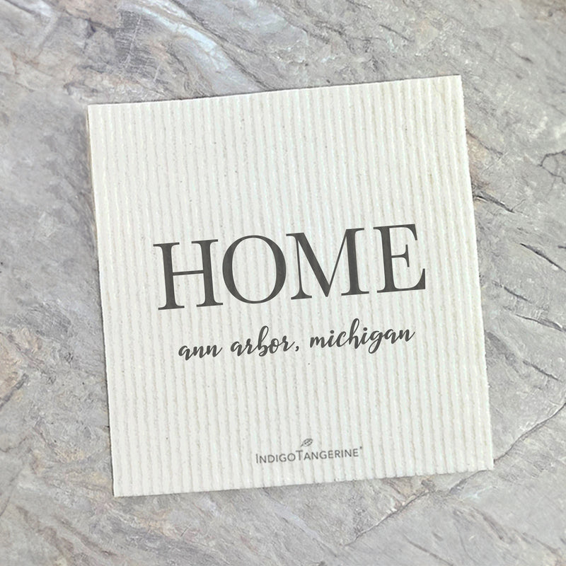 Home with City and State - Swedish Dish Cloth