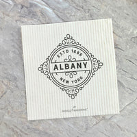 Vintage Flourish w/ City, State - Custom Swedish Dish Cloth