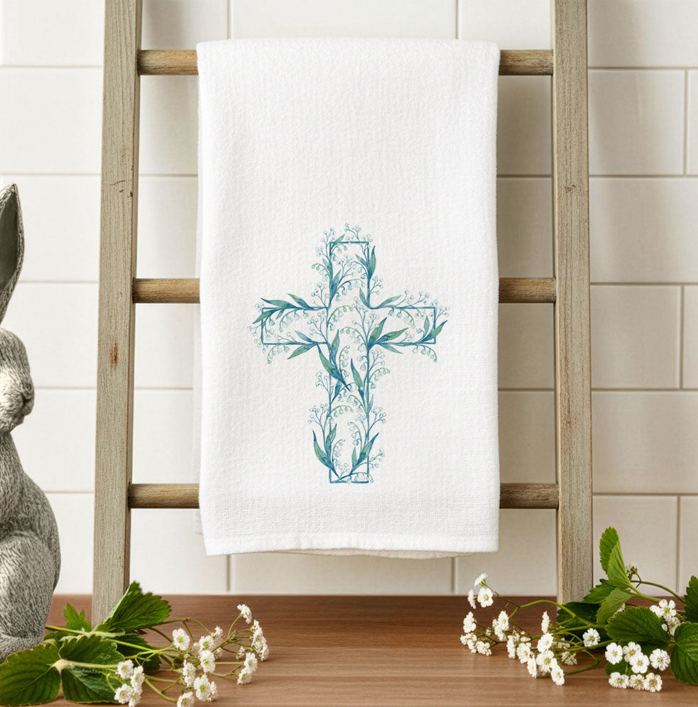Spring Easter Cross - Cotton Tea Towel