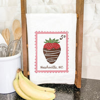 Chocolate Strawberry Stamp - Custom Cotton Tea Towel