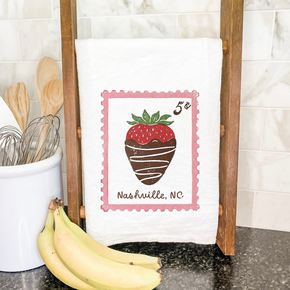 Chocolate Strawberry Stamp - Custom Cotton Tea Towel