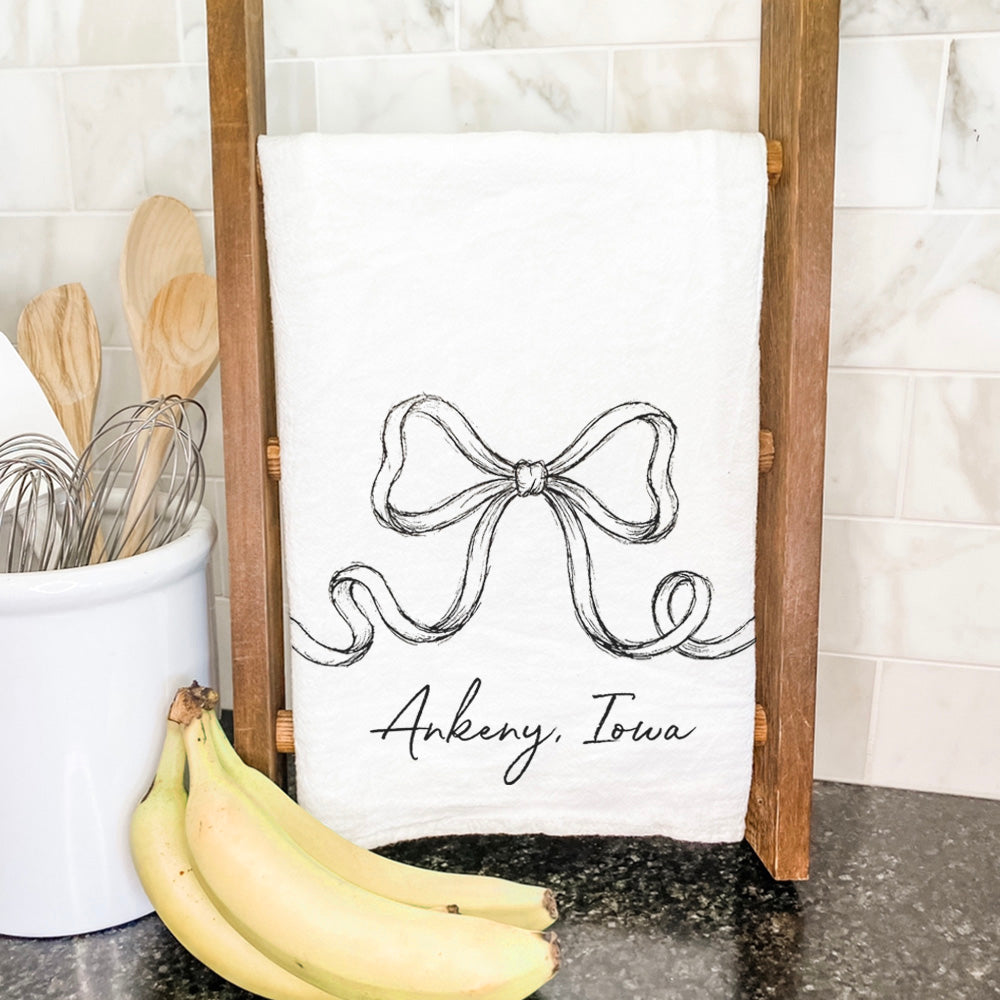 Hand Drawn Bow - Custom Cotton Tea Towel