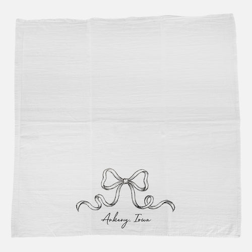 Hand Drawn Bow - Custom Cotton Tea Towel
