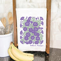 Purple Petunia Linocut - Custom Cotton Tea Towel
