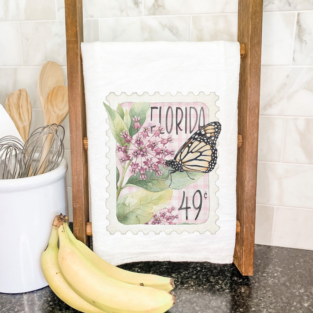 Milkweed & Monarch Stamp - Custom Cotton Tea Towel