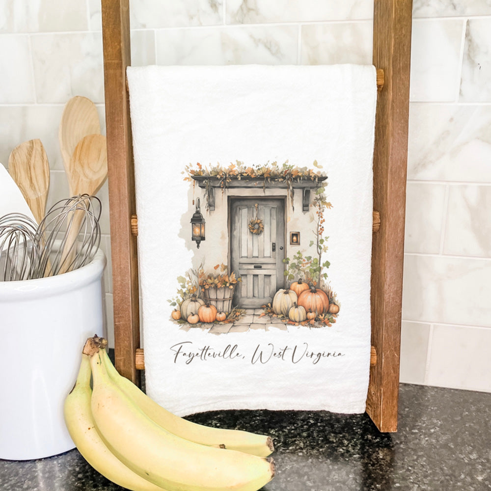 Front Door - Custom Halloween Cotton Tea Towel