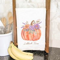 Floral Pumpkin - Custom Halloween Cotton Tea Towel