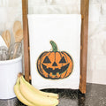 Retro Carved Pumpkin - Customizable HalloweenTea Towel