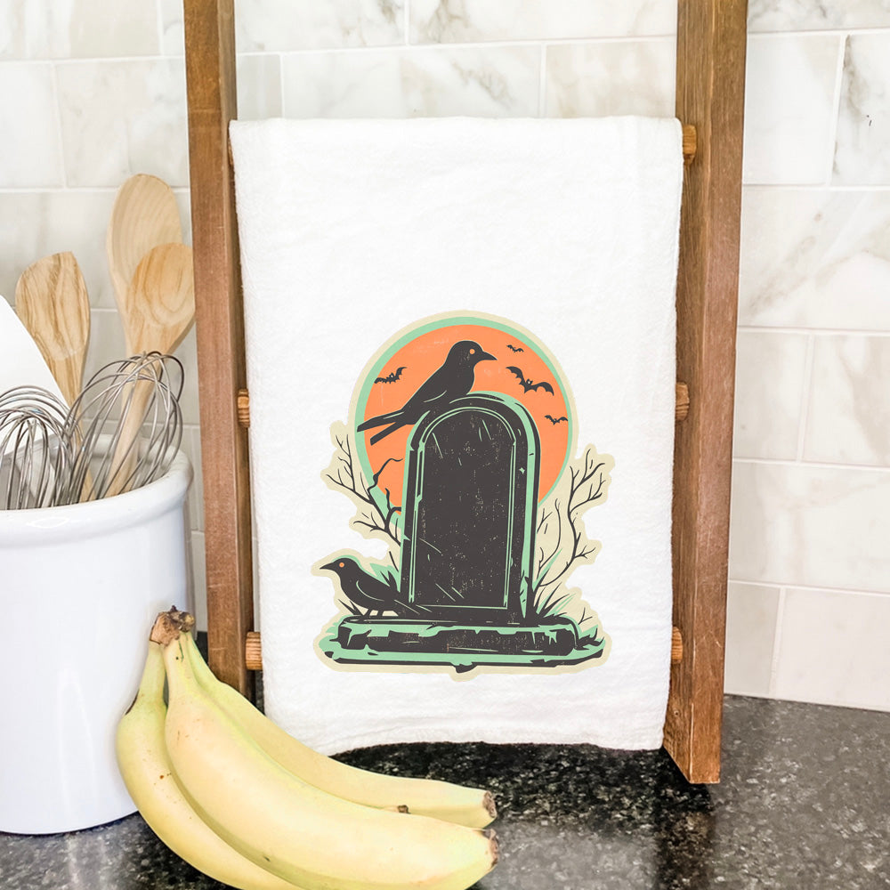 Retro Tombstone - Customizable Halloween Cotton Tea Towel