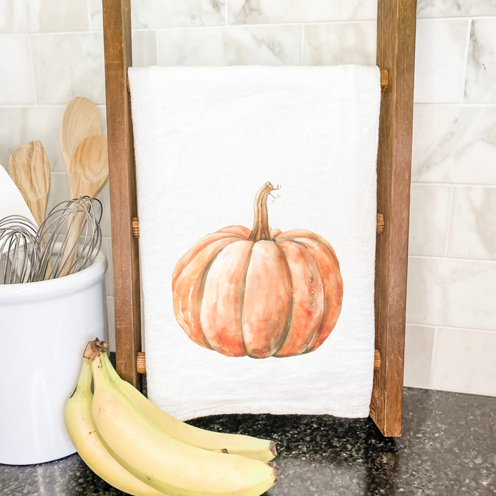 Watercolor Pumpkin - Customizable Autumn Tea Towel