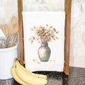 Fall Leaves Vase - Customizable Cotton Tea Towel