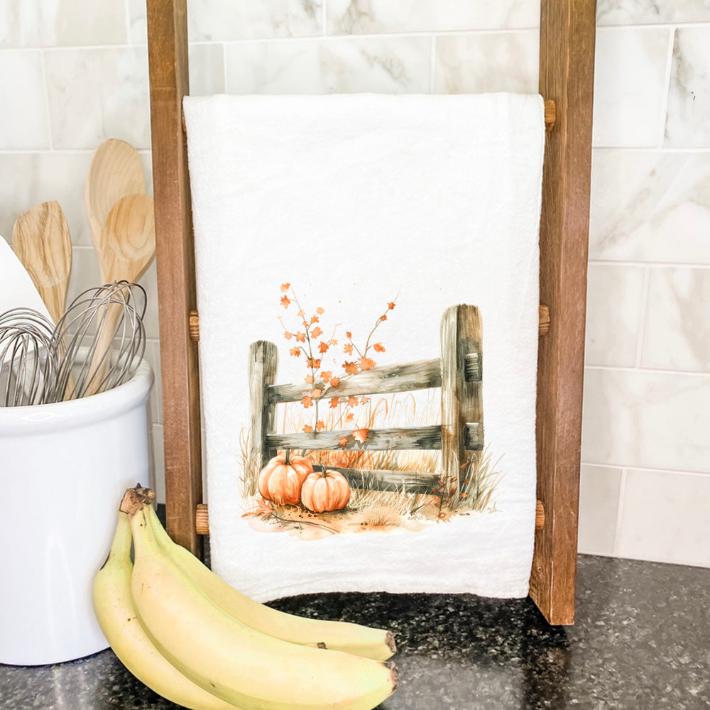 Pumpkin Fence - Customizable Cotton Tea Towel