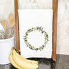 Olive Wreath - Customizable Cotton Tea Towel