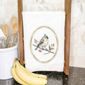 Watercolor Titmouse - Cotton Tea Towel
