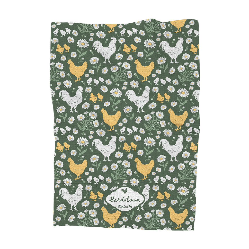 Chicken & Daisies - Custom Waffle Weave Washcloth