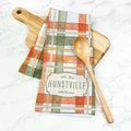 Autumn Plaid Watercolor - Custom Waffle Weave Towel
