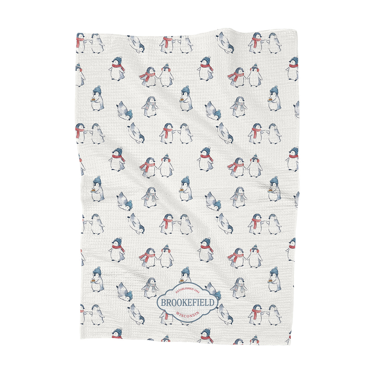 Winter Penguins - Custom Waffle Weave Towel