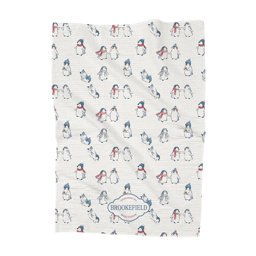 Winter Penguins - Custom Waffle Weave Towel
