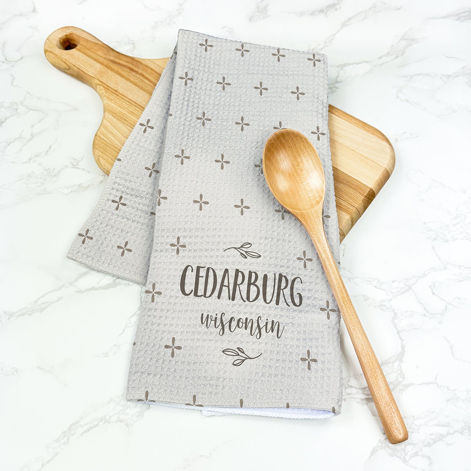 Simple Petal Pattern - Custom Waffle Weave Towel