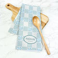 Green Floral Picnic Plaid - Custom Waffle Weave Towel