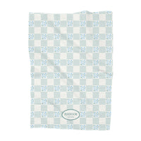 Green Floral Picnic Plaid - Custom Waffle Weave Towel